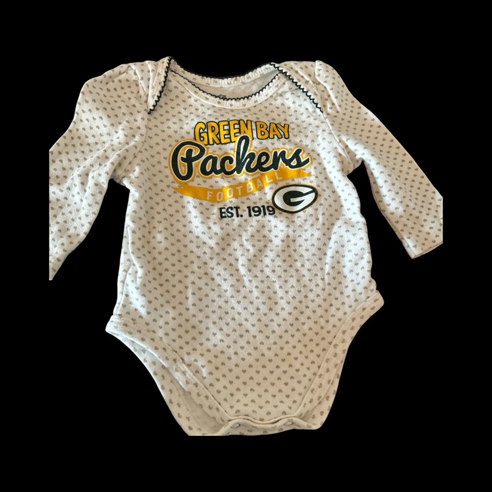 NFL Green Bay Packers Baby Bodysuit - White and Yellow size 12 months